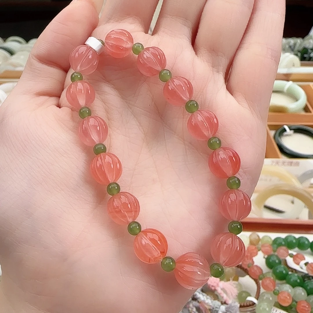 吾***李南红玛瑙合金手链冰飘南红手串
