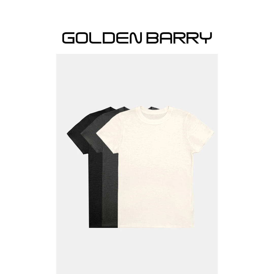 GOLDENBARRY|201818羊毛修身短袖T恤