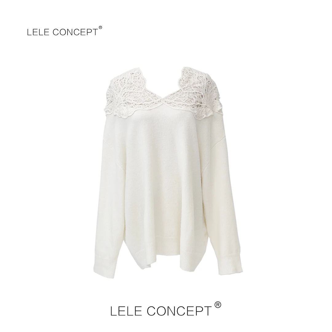 LELE CONCEPT｜「夭夭」 设计师款肩部扣花毛衣S0662