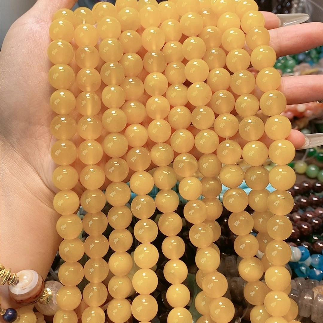 散珠玛瑙/玉髓黄玛瑙12mm