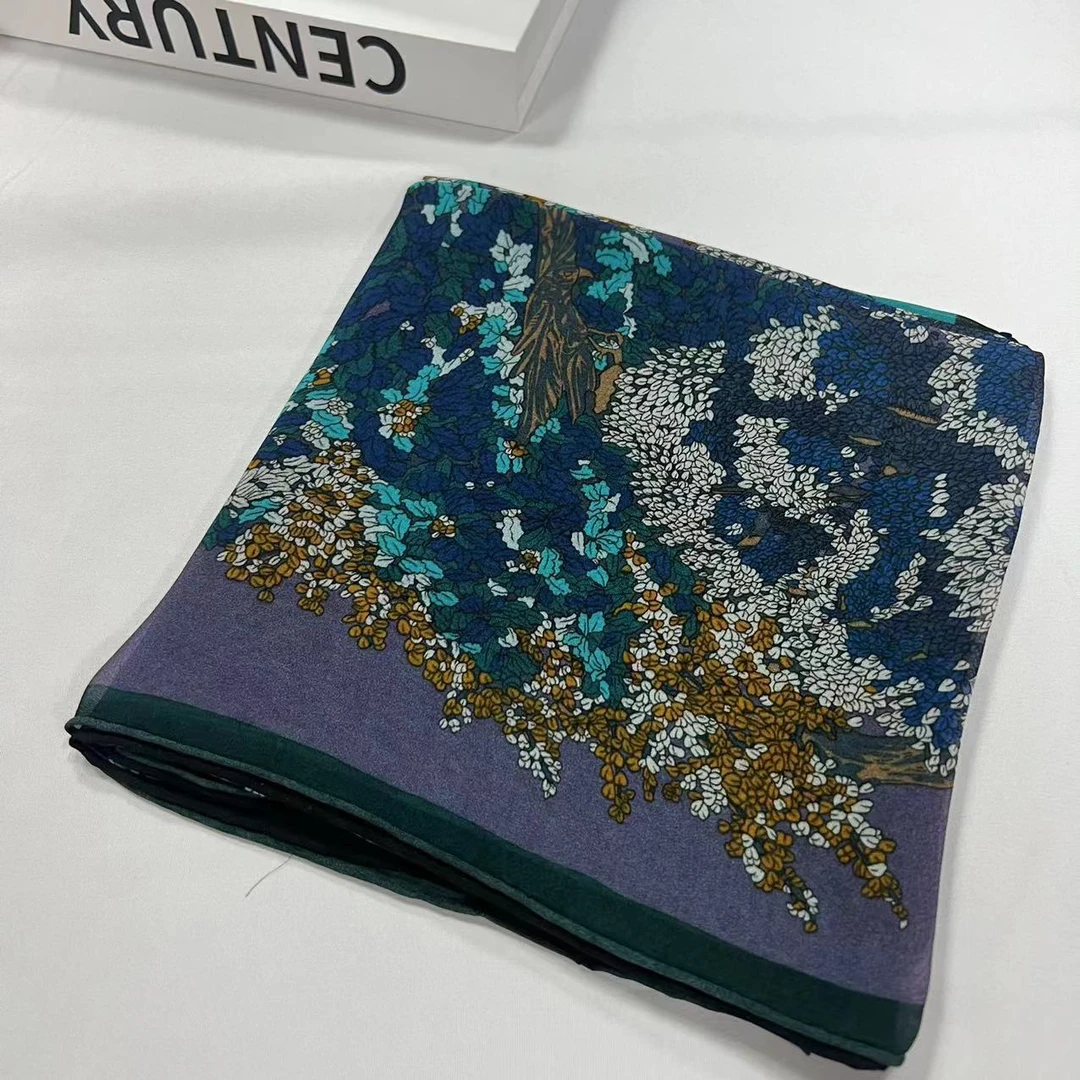 90薯莨方巾-双色画稿 85cm丝巾