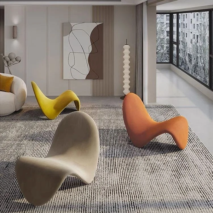 网红北欧极简轻奢家用卧室个性艺术设计感单人椅子创意沙发椅异形