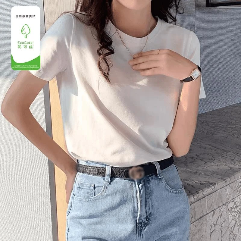 优可丝短袖t恤女夏装2025年新款洋气时尚磨毛上衣宽松显瘦体恤