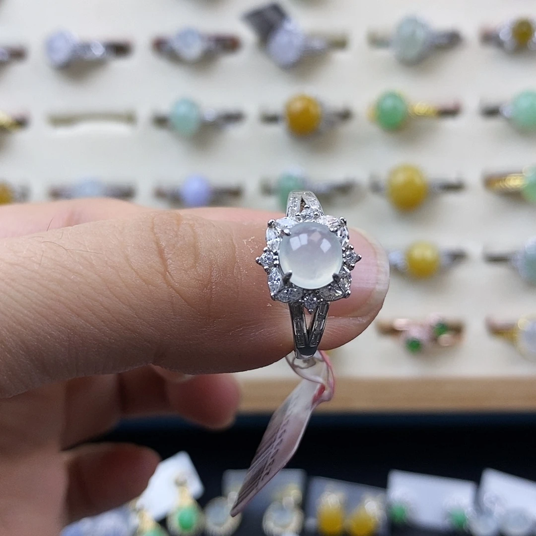 翡翠银S925镶嵌戒指