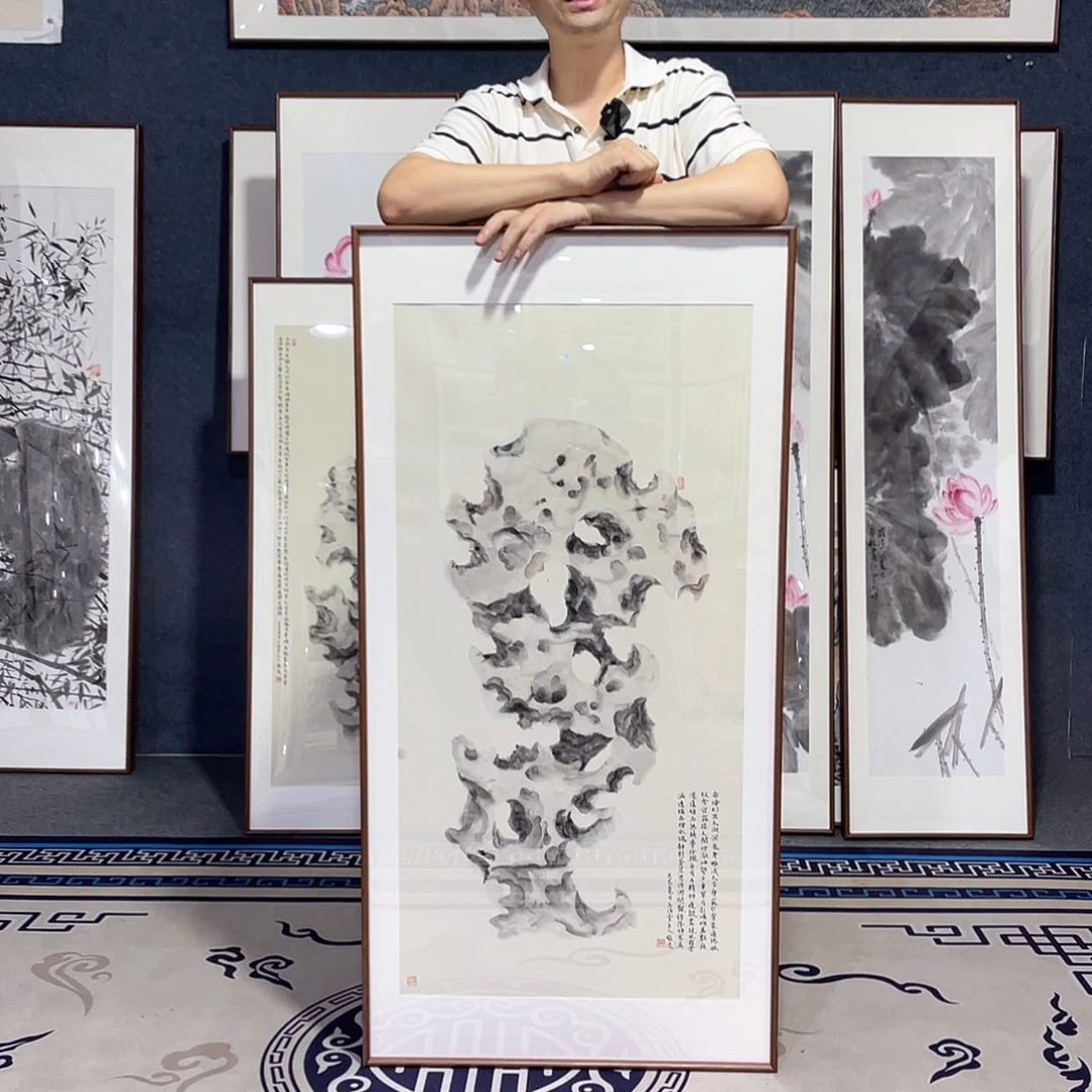 国画手绘画作品带框60-120厘米