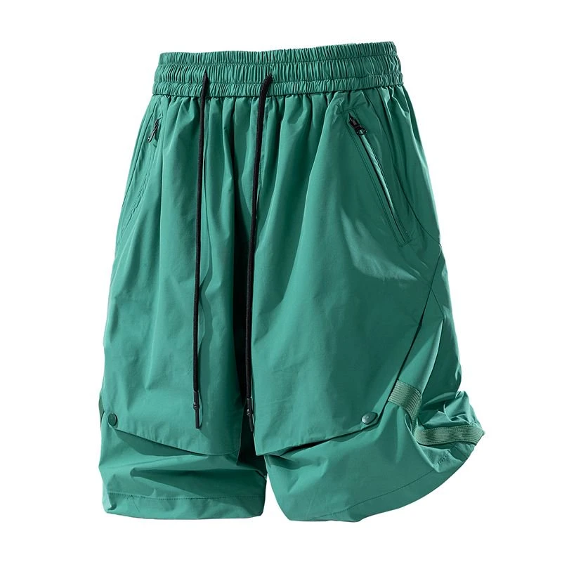 D609纯色薄款夏季工装裤短裤五分裤潮流沙滩裤时尚休闲