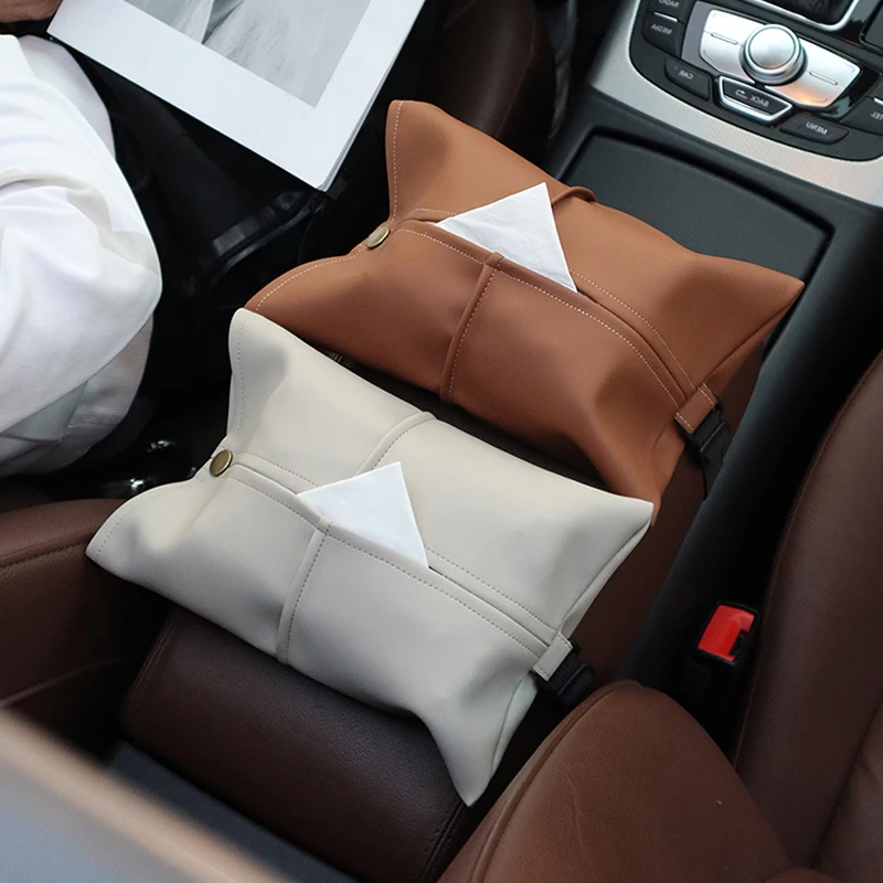 奥迪A5L超纤皮车载纸巾盒汽车用抽纸盒高级感车内简约车用收纳盒