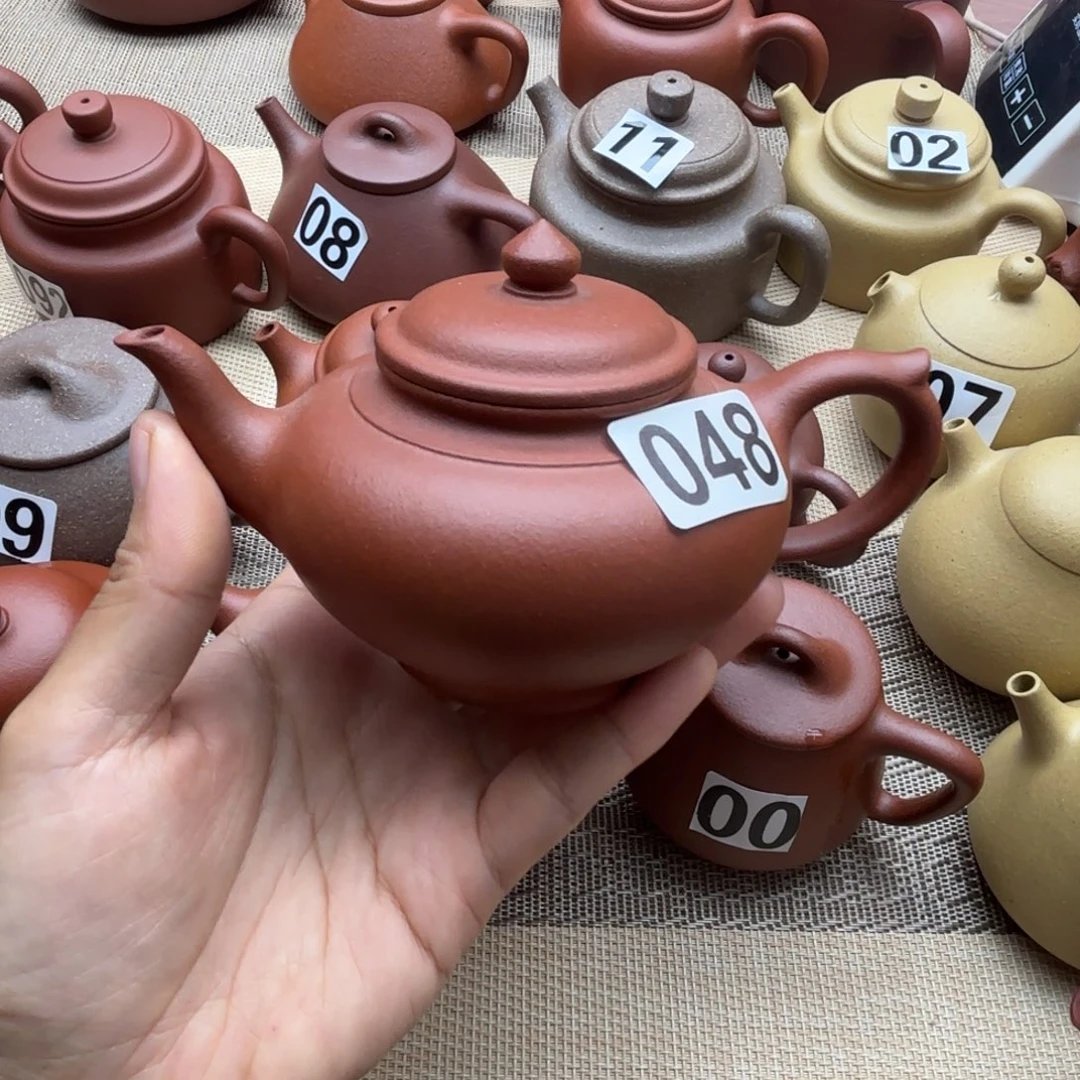 茶壶紫砂红降坡笑樱200cc微瑕