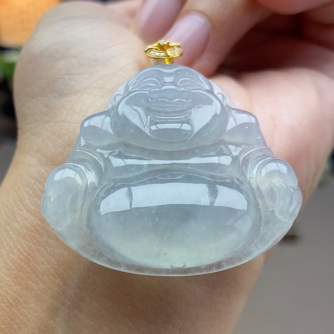 翡翠18K金镶嵌颈饰吊坠37