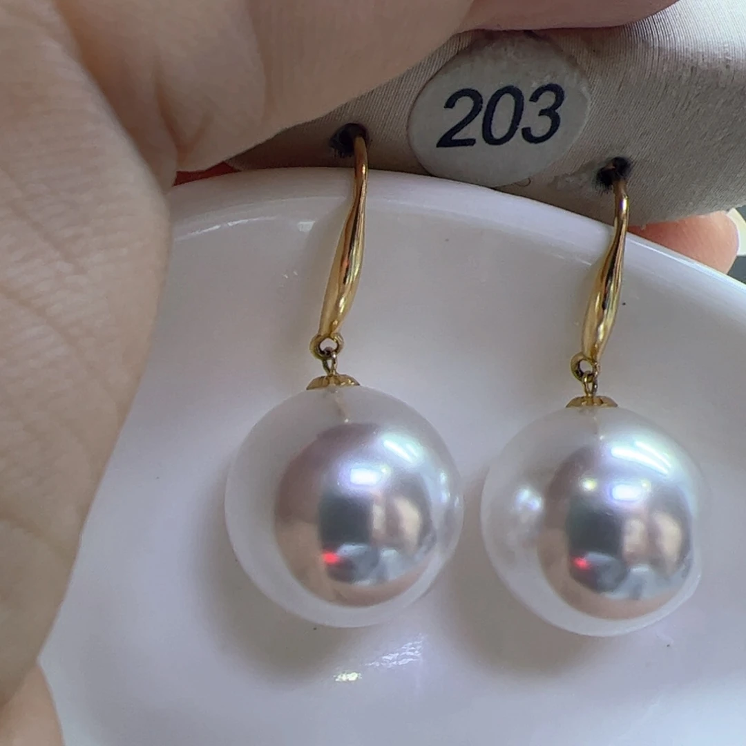 淡水珍珠耳饰18K金镶嵌