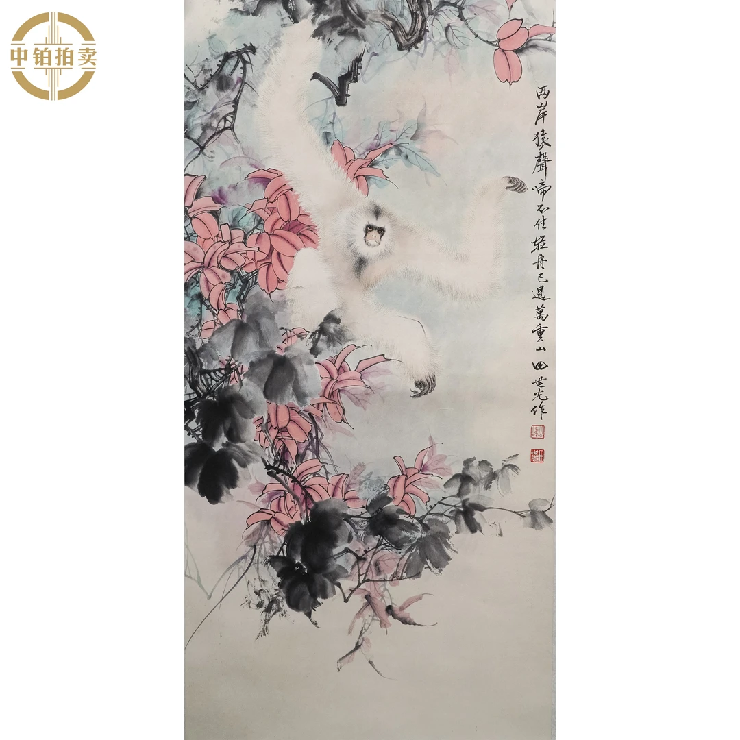 lot0272 田世光 白猿 立轴48cm*98cm 约4.2平尺
