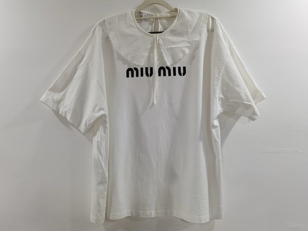 99新 MIU MIU/缪缪 MIUMIU缪缪花蕾边短袖S码/E00616