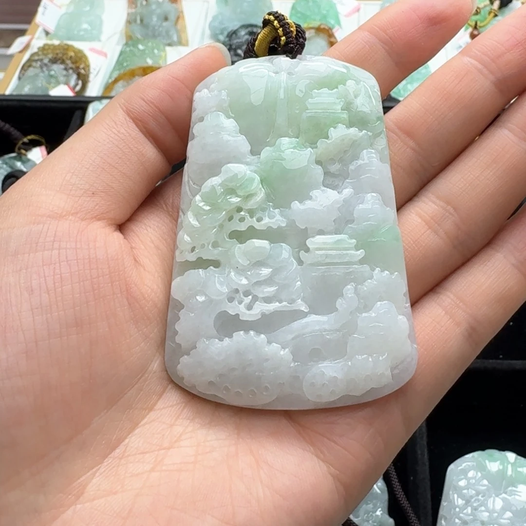 翡翠未镶嵌颈饰天然