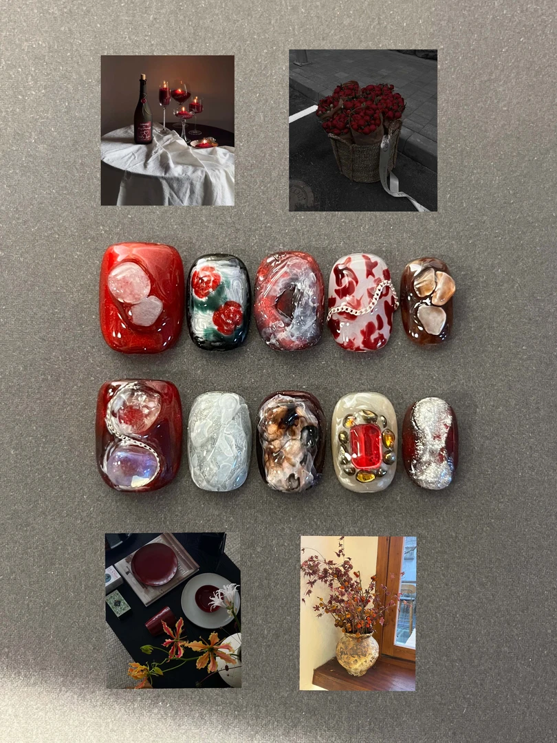 IS'SYI NAIL【皇后旧梦】高级彩绘ins氛围感小众设计手工穿戴甲美甲