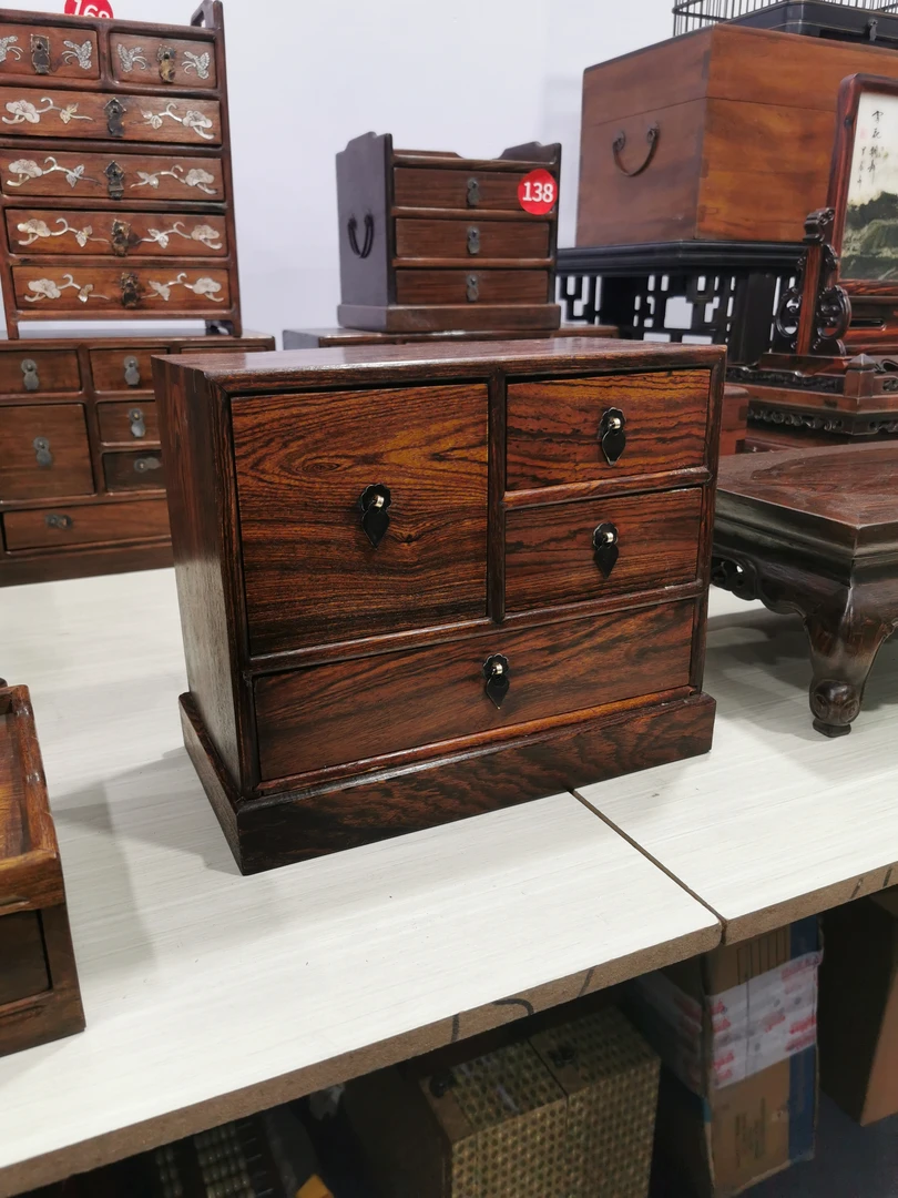 四抽屉储物盒素面花纹