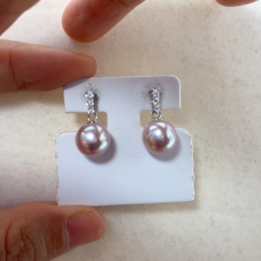 【闪购商品】银S925镶嵌耳饰淡水珍珠9-10