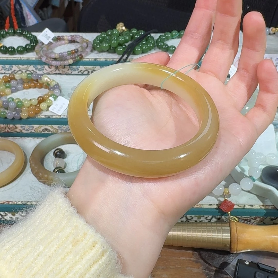 和田玉未镶嵌手链56.3