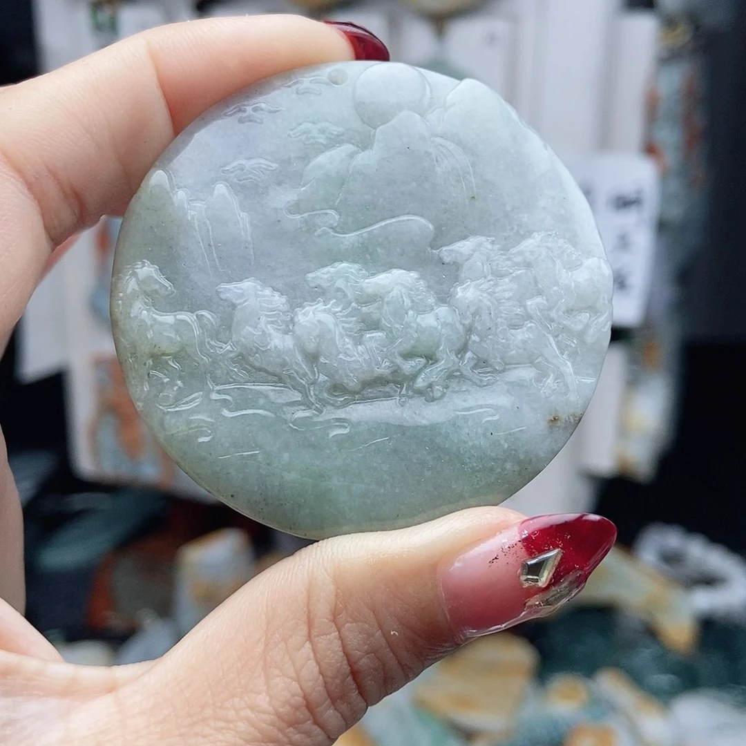 翡翠颈饰14K金镶嵌翡翠