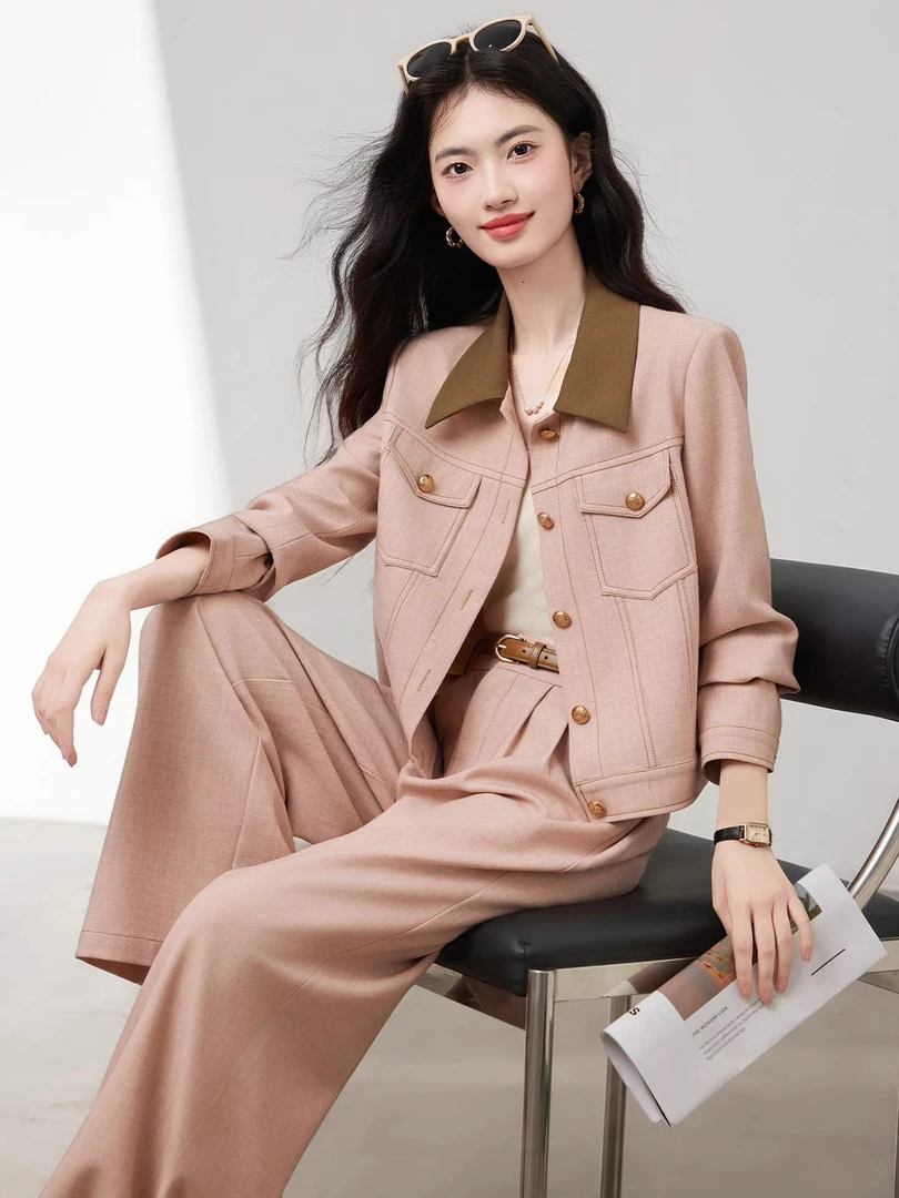 〈纪朵研〉H503时尚高级感套装女2025秋季新款洋气显瘦休闲两件套