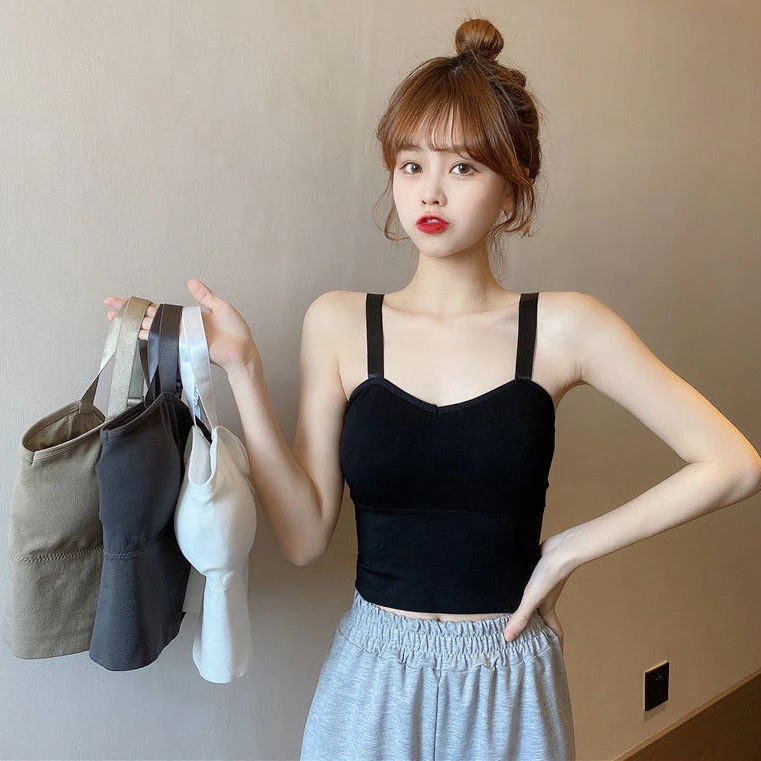吊带背心女夏季新款韩版美背无钢圈带胸垫内搭抹胸打底裹胸内衣