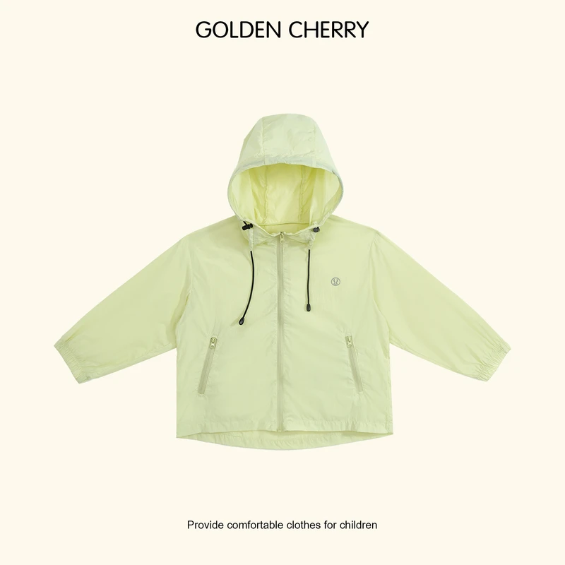 【金樱桃Golden cherry】小童黄色连帽小s圆标防晒衣32557