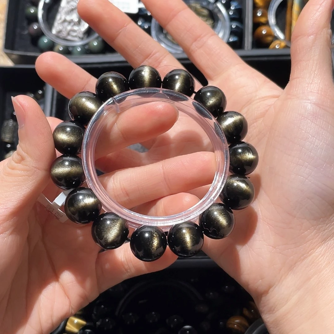 黑曜岩手链未镶嵌偏****贝