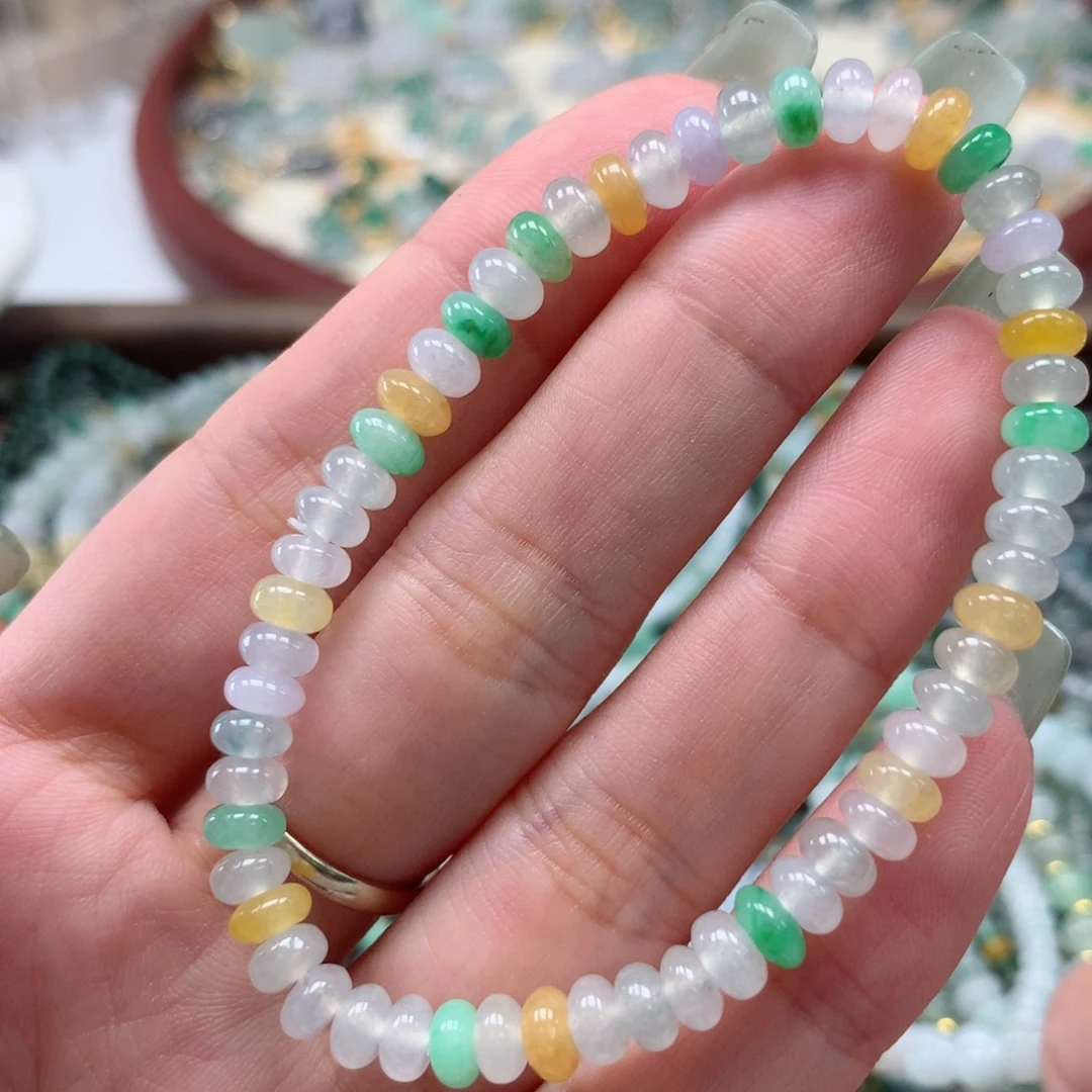 散珠翡翠月****女鼓珠手串