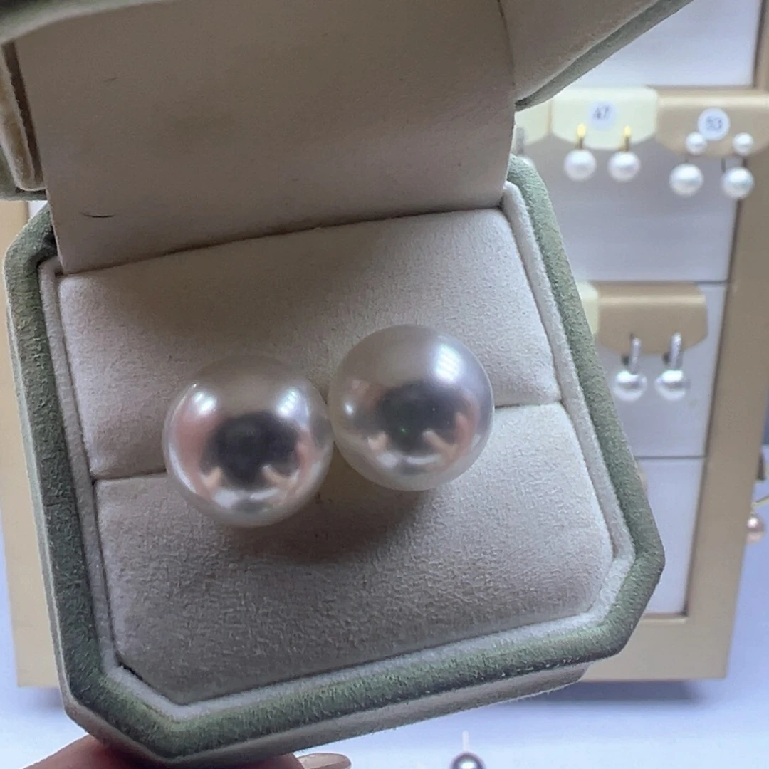 银S925镶嵌淡水珍珠耳饰