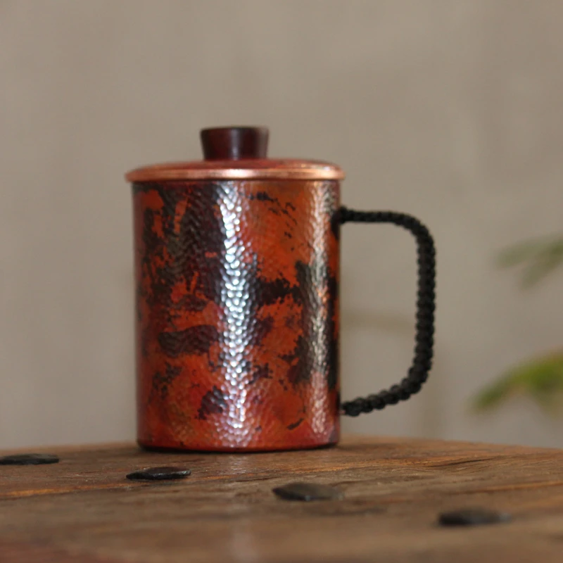 纯紫铜手工杯子手工铜水杯加厚紫铜杯紫铜杯啤酒铜杯个性快客铜杯