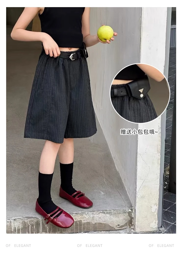 BORAHANKIDS清浅梅子-五分裤2025中大童西裤中裤夏季儿童休闲短裤