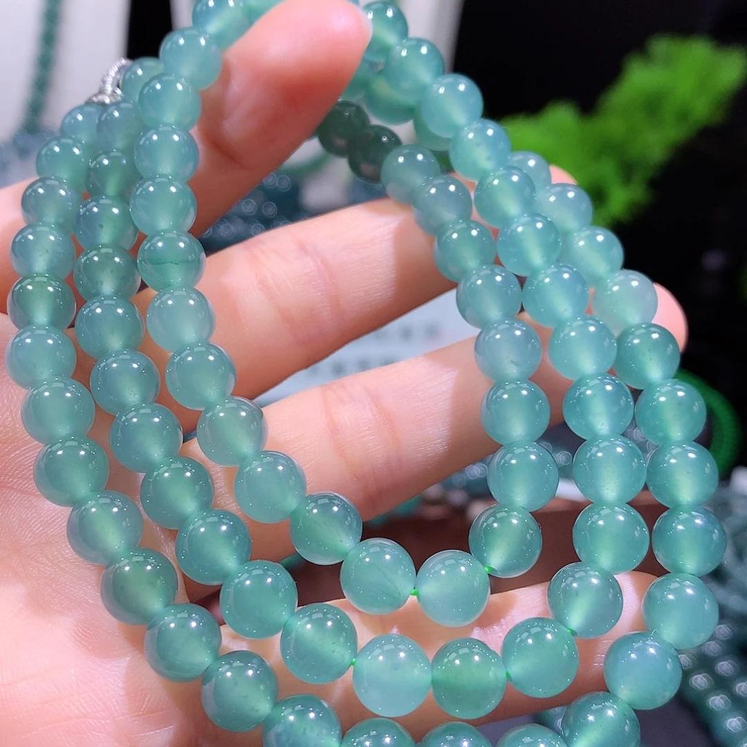 翡翠未镶嵌手链天然a货翡翠项链8mm