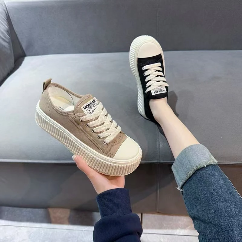 「沐芊」休闲2025帆布鞋拖鞋饼干鞋女士时尚百搭