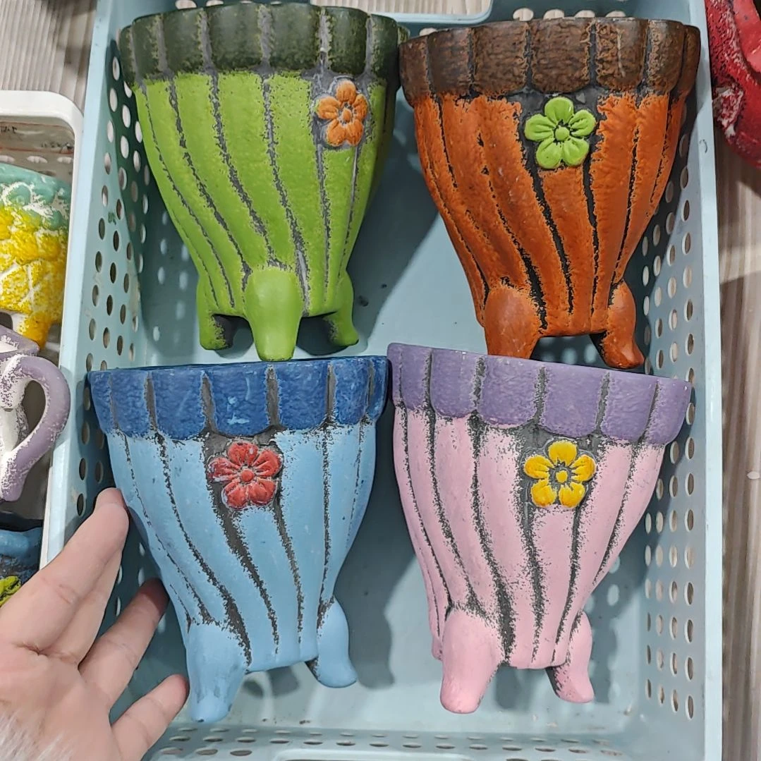 陶吸水透气的白陶花盆凑满12发货