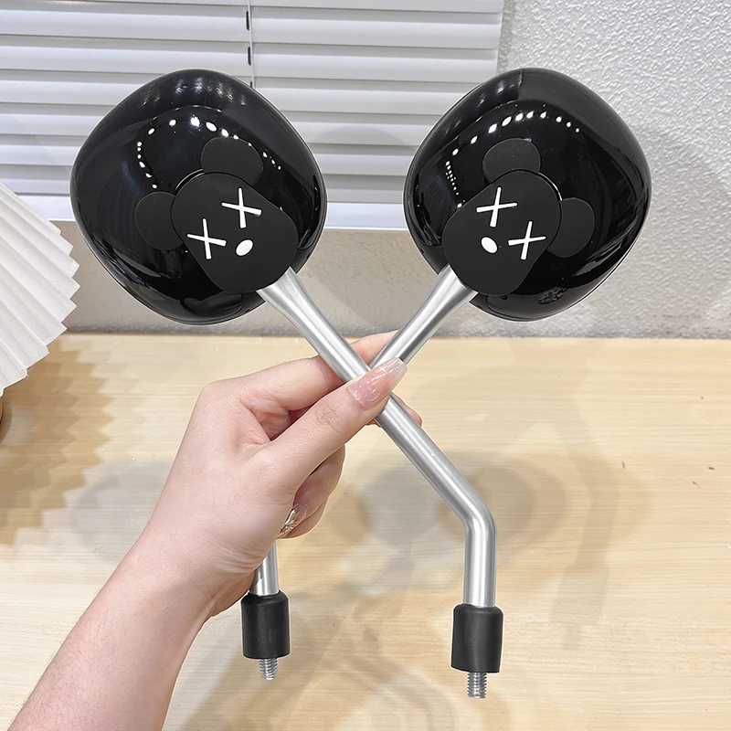 电动车后视镜通用可爱卡通暴力熊倒车镜台铃电瓶车反光镜子自行车