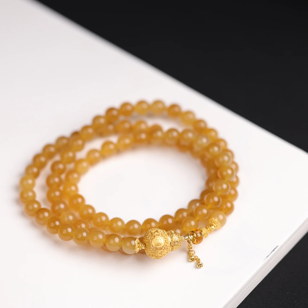 本真 | 夏真 | 严选精品和田玉黄金糖糖玉6mm项链