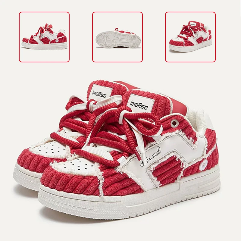 蛇年贺岁/厚底休闲板鞋小众情侣男女潮牌2025新年红鞋冬季休闲鞋