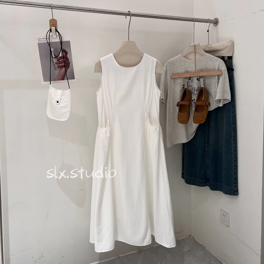 slx@ 16893  休闲背心连衣裙