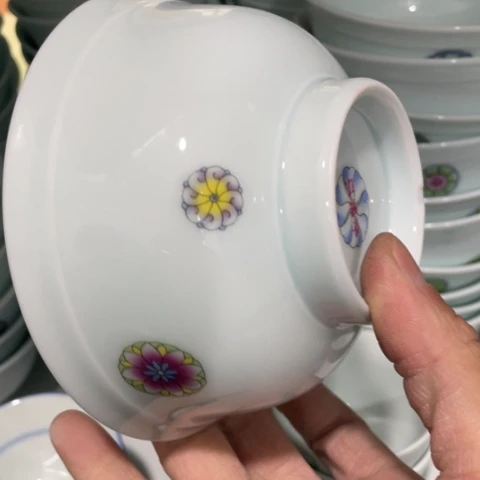 碟景德镇陶瓷5英寸青釉手工胎碗
