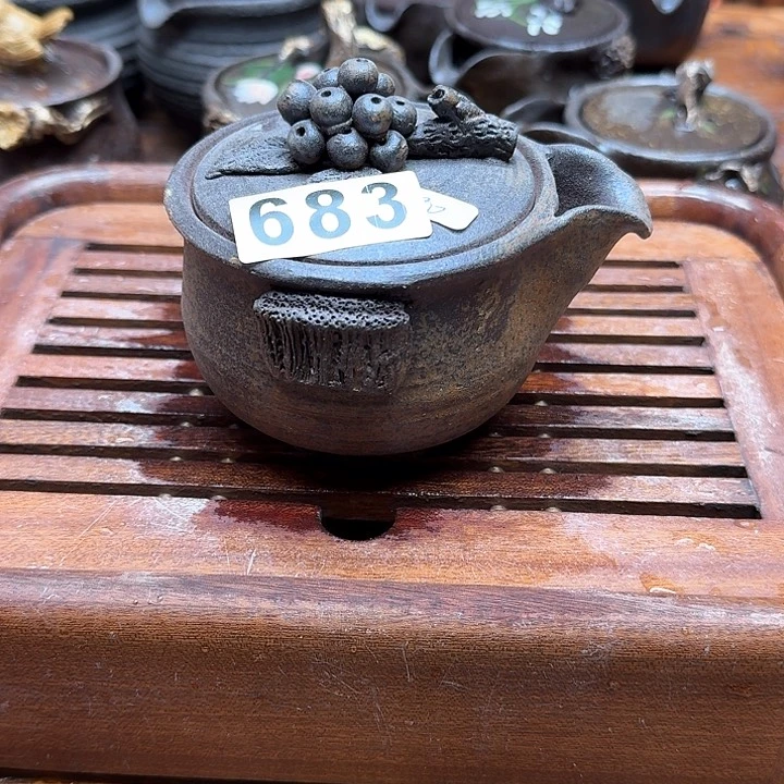 纯手工制作粗陶茶具