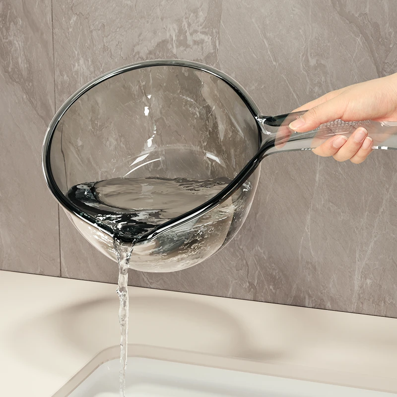 创意水瓢家用厨房摔不破加厚长柄大号透明舀水瓢洗头勺子高档水勺