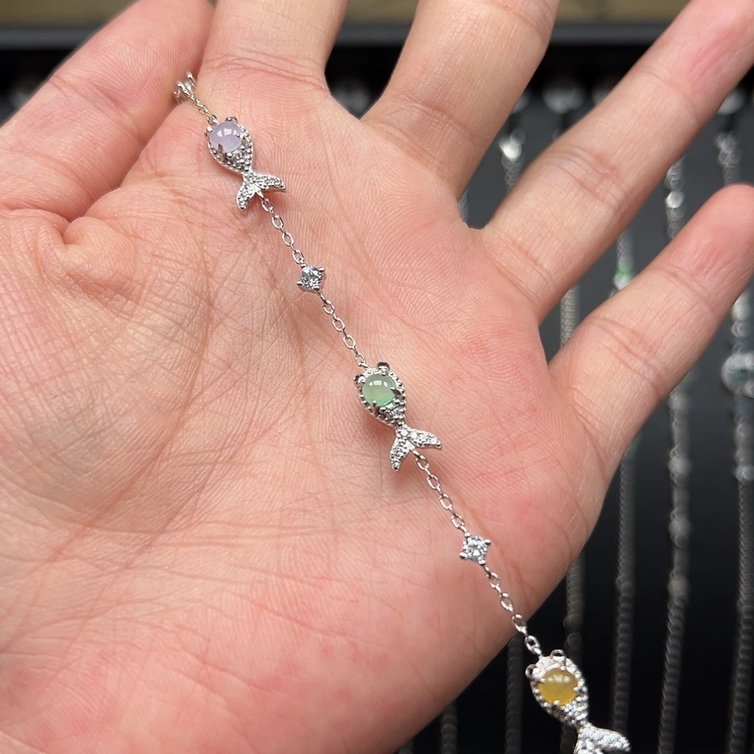 翡翠银S925镶嵌手链