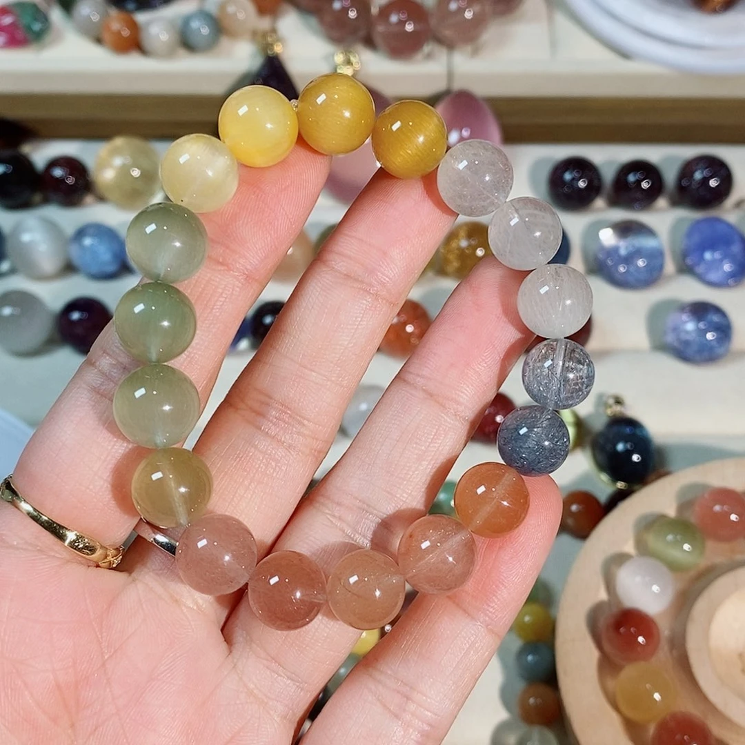 水晶珠宝半成品未镶嵌兔毛手链