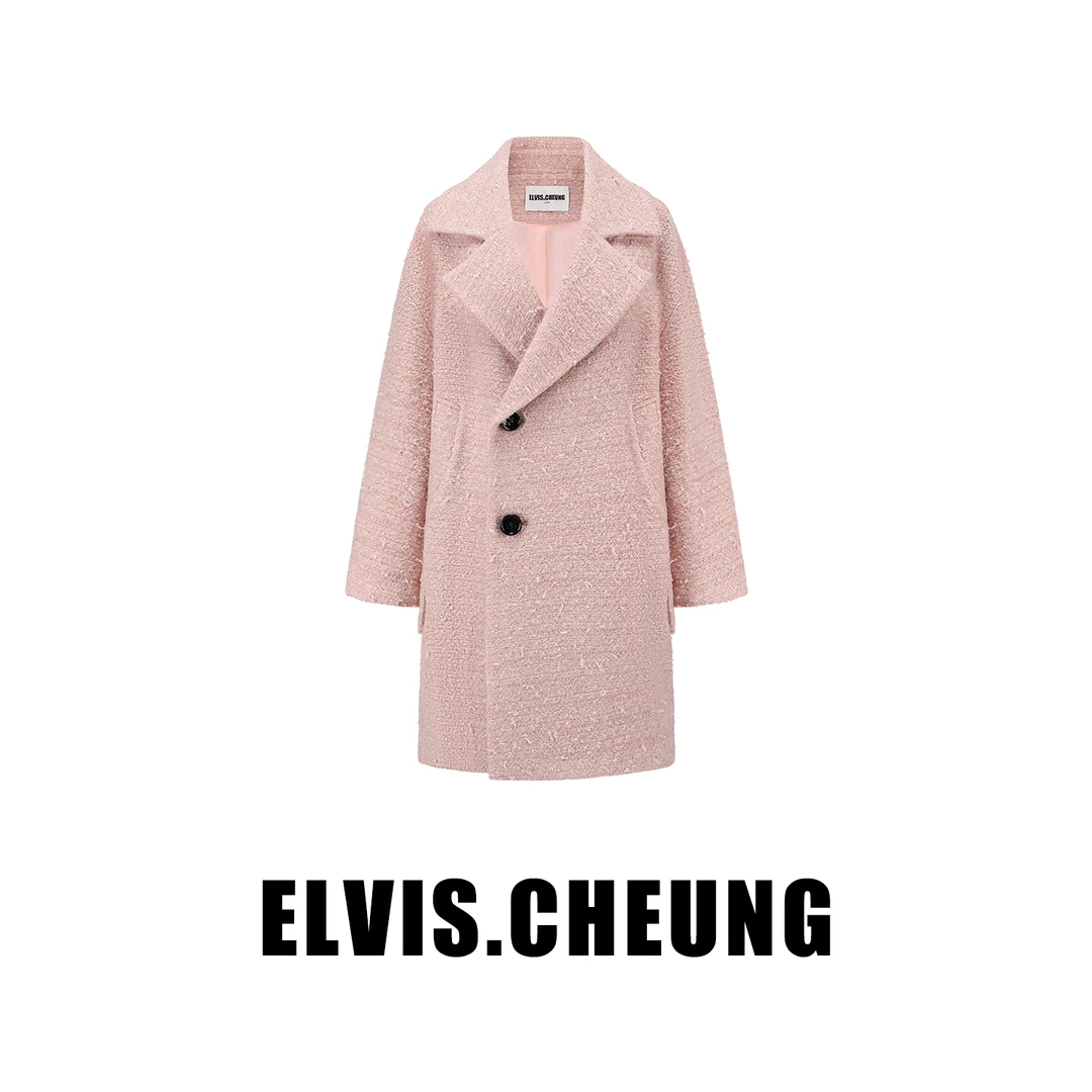 ELVIS.CHEUNG蒋云開運25AW时尚气质蝴蝶纱小香翻领大衣