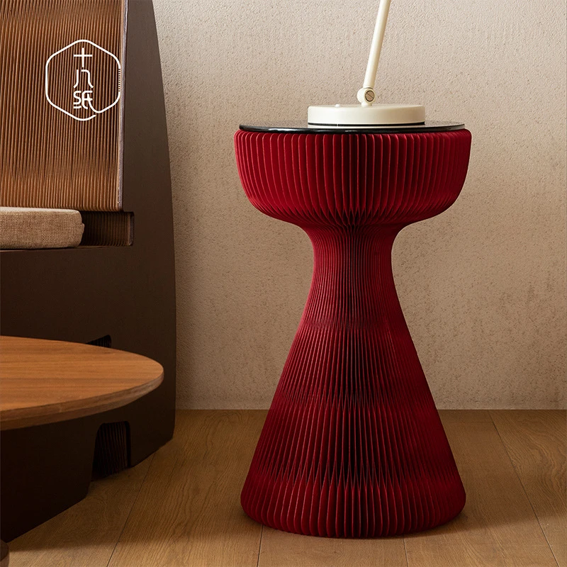 时尚创意玻璃面边几角几时尚轻奢客厅沙发简约小黑裙设计