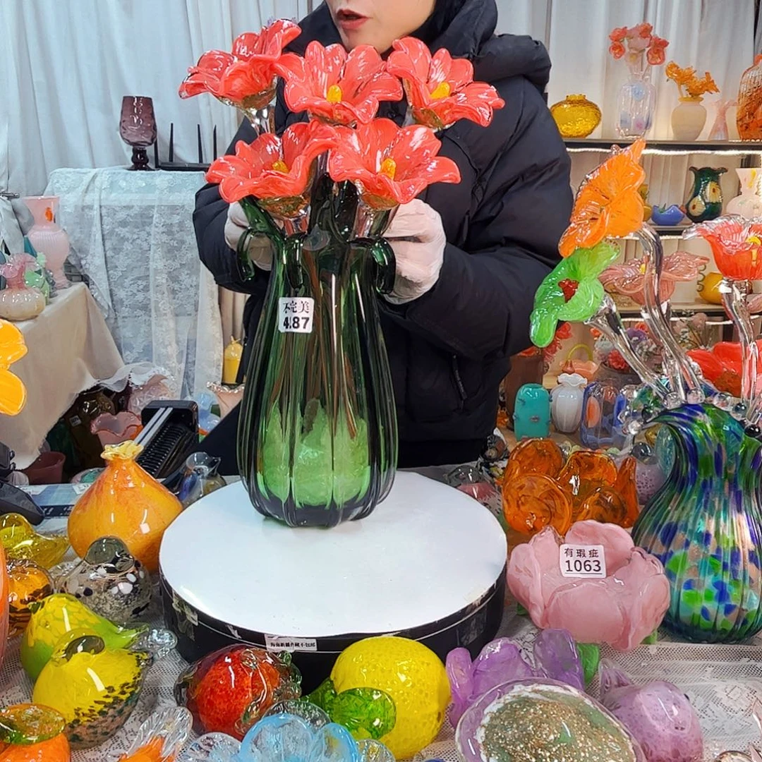 5花1瓶不完美家悦美居琉璃摆件