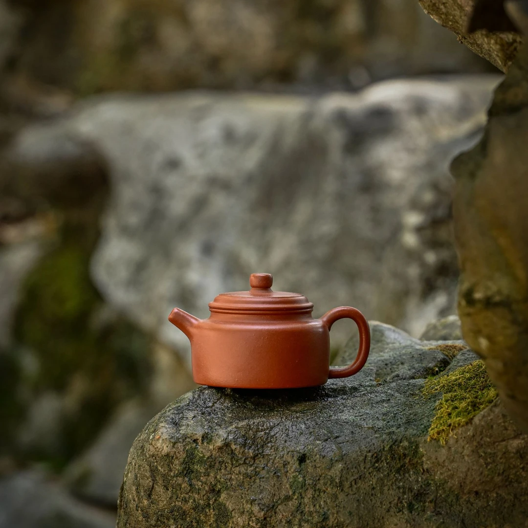 大【朱泥·德钟壶】宜兴原矿紫砂朱泥精工制德钟150cc曹