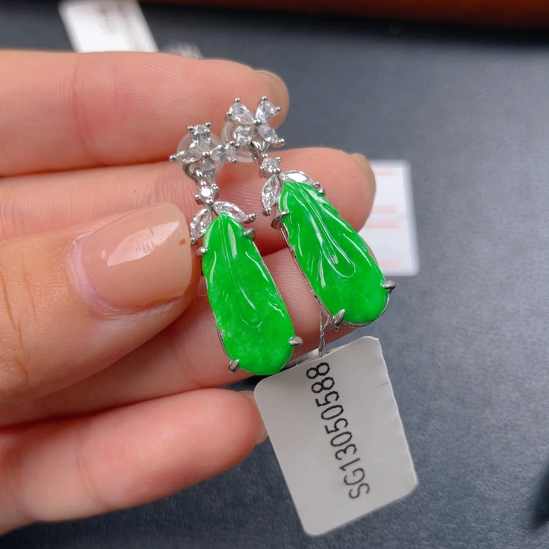 翡翠银S925镶嵌吊坠(不含链)j b b