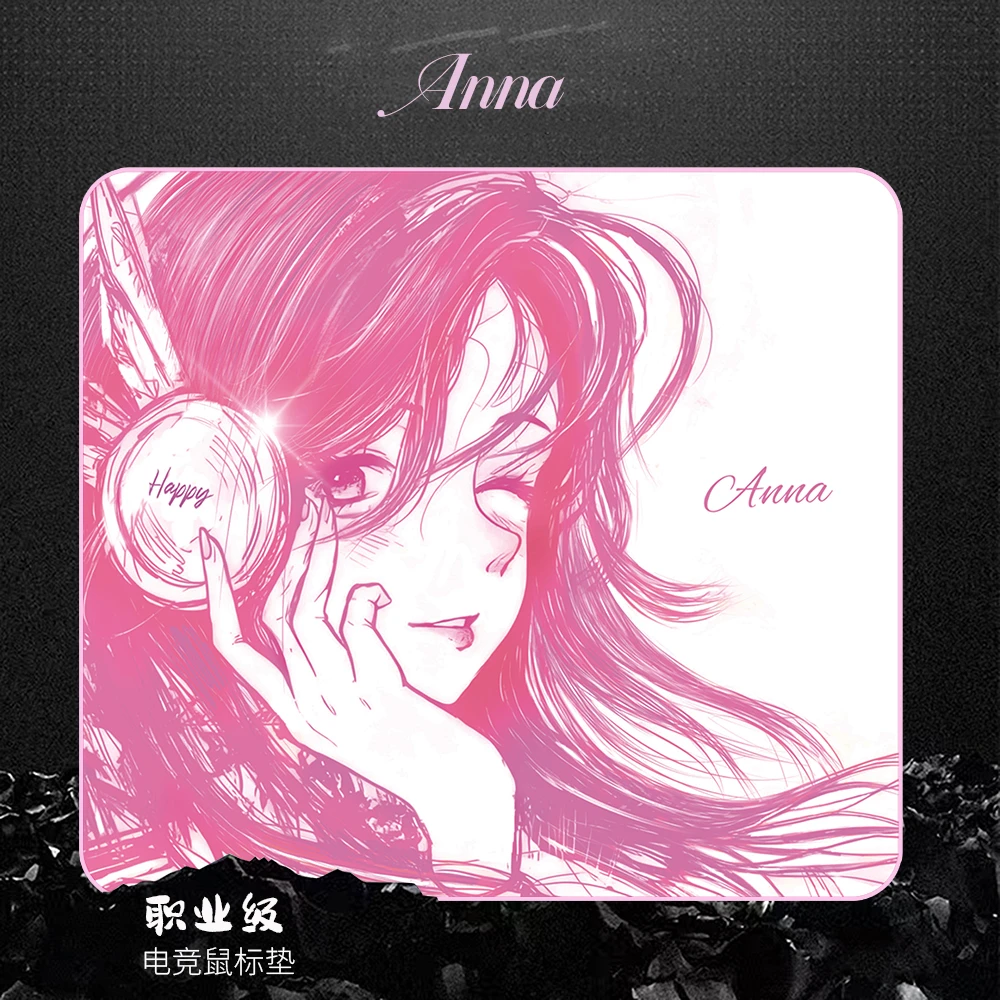 仙姬安娜二次元线稿电竞鼠标垫防水中性面fps无畏契约游戏专用