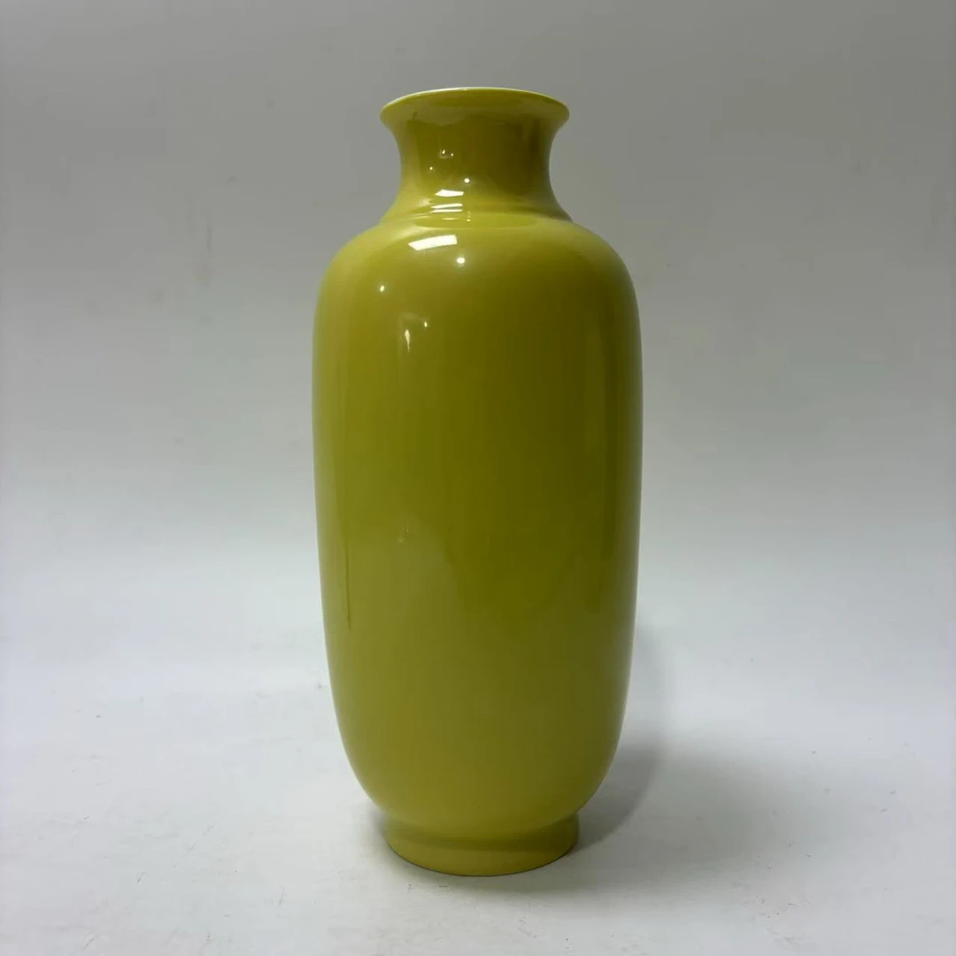 柠檬黄釉小棒槌瓶JD2501-091