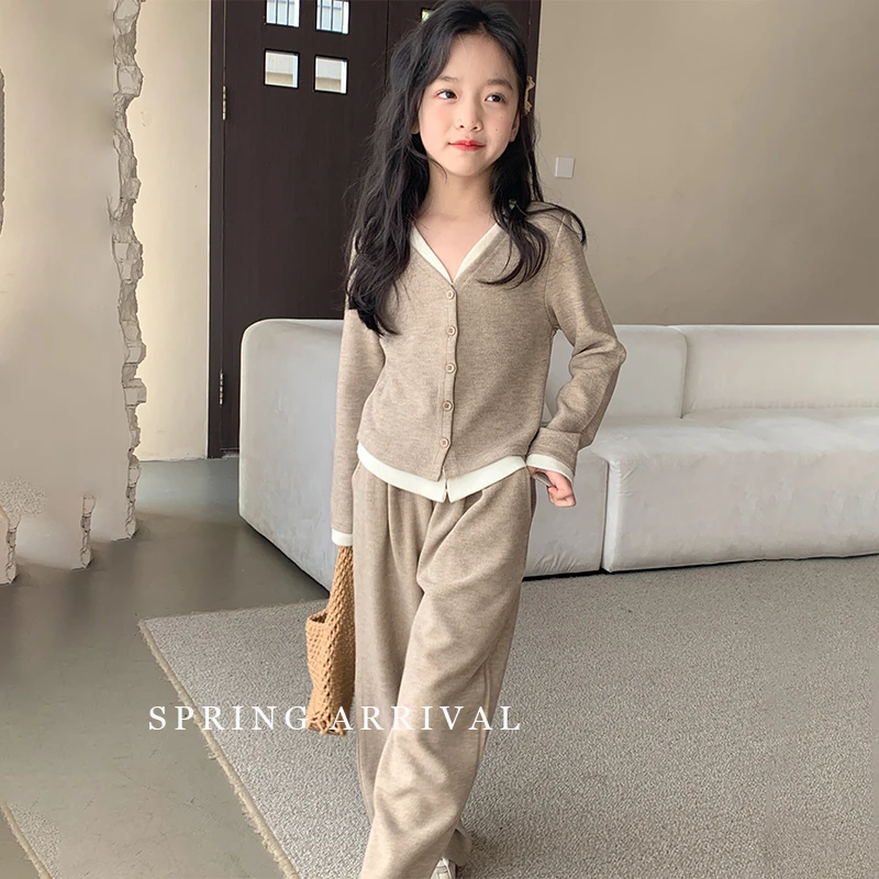 简约潮牌店铺儿童服装2025年新款衣服女童装秋装套装6-12岁高级感